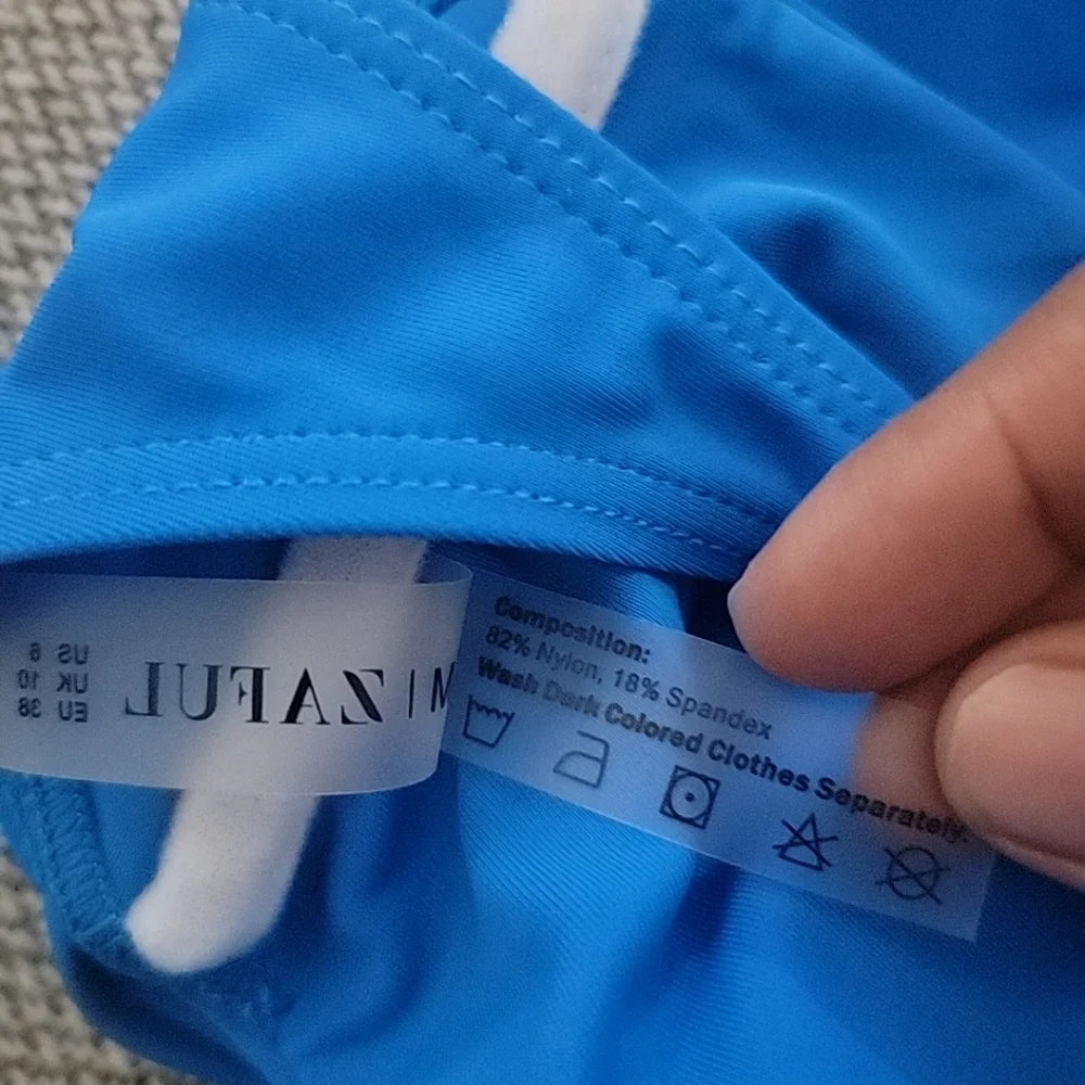 ZAFUL Bikini O-Ring Set Size Small Bandeau Strapless Padded Blue